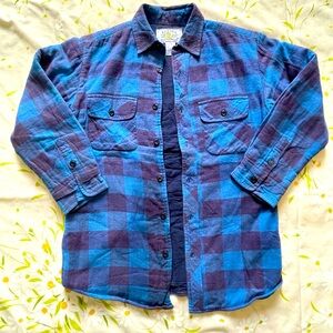 Kids blue flannel jacket size 14/16